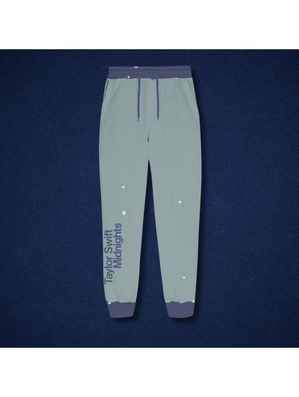 Taylor Swift Midnights Teal Color Block Jogger Sweatpants Small